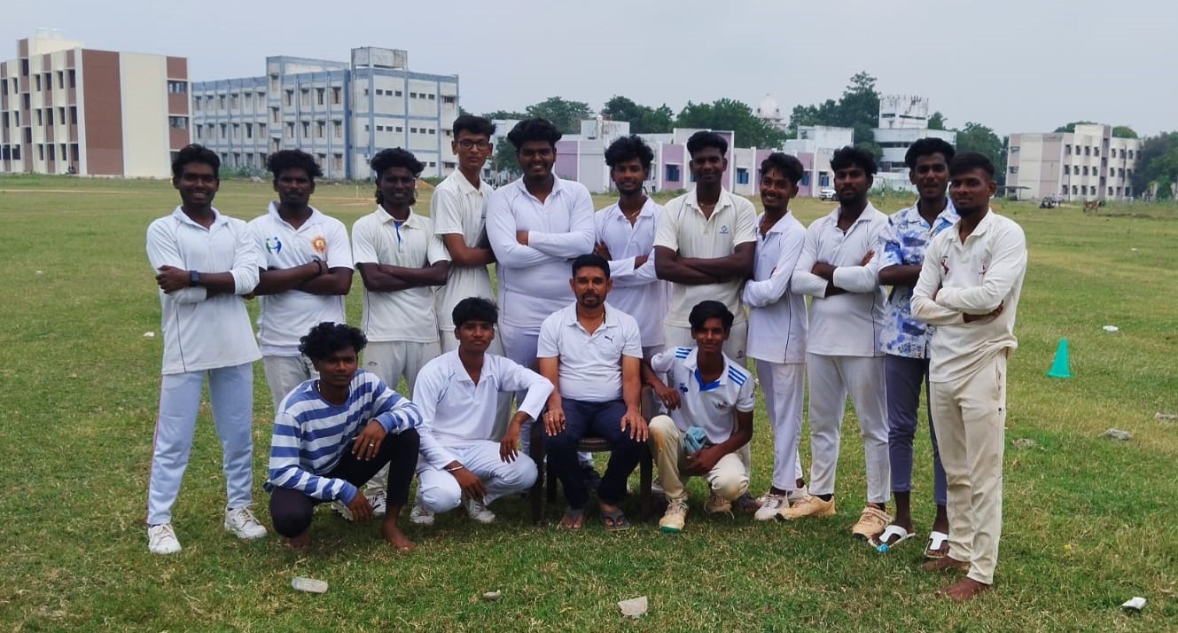 Students playing sports on a field